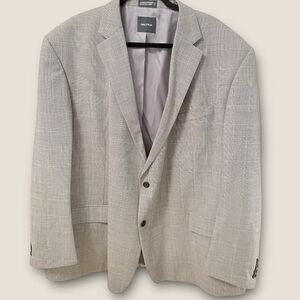 Nautica Men's Gray Blazer Sz 56L. Purple Lining EUC CJ